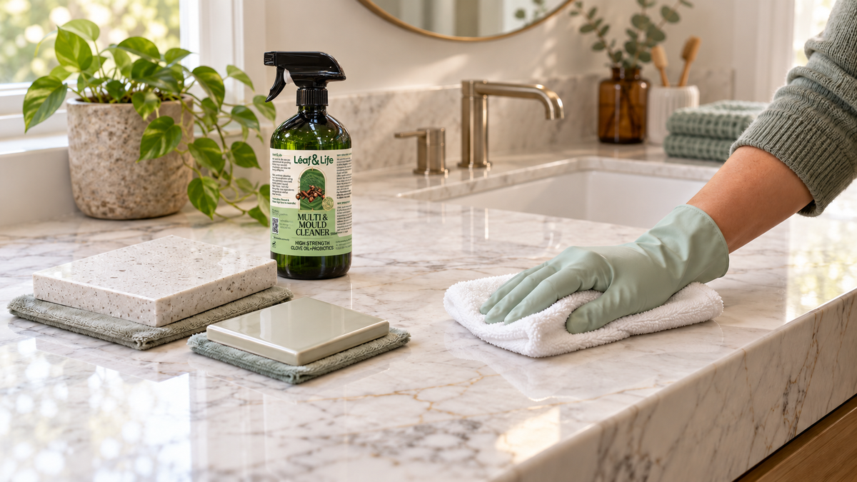 How to Choose a Natural Cleaner for Marble, Caesarstone and Delicate Bathroom Surfaces
